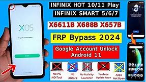 All Infinix Android 11 FRP Bypass 2024✅ | Apps Not Open❌ | X688B/X657B/X6511B Google Account Unlock