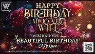 Roses and Glitter Happy Birthday My Wife GIF with Sound for WhatsApp