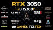 RTX 3050 + i3 12100f | Test In 20 Games