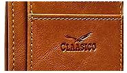 Claasico Front Pocket Small Minimalist Leather Wallet RFID Blocking Vintage Leather Credit Card Holder with Gift Box