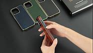 LOHASIC Leather Case for iPhone 15 Pro, Business Luxury Classic PU Leather Elegant Designer Men Cover Soft Non-Slip Grip Women Phone Cases for iPhone 15 Pro(2023) 6.1" 5G - Black