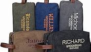 Groomsmen Gifts, Embroidered - Personalized Toiletry Bag w/ Name & Title, 5 Colors Custom Dopp Kit for Men, Travel Toiletry Bag for Men, 5 Fonts & 8 Thread Colors, Groomsmen Proposal Gifts