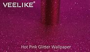 VEELIKE Hot Pink Glitter Wallpaper