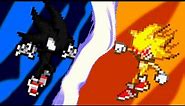 Dark Sonic Vs Fleetway Super Sonic (short sprite animation)