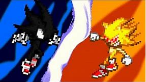 Dark Sonic Vs Fleetway Super Sonic (short sprite animation)
