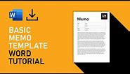 Basic Memo/Memorandum Template | Microsoft Word Tutorial [FREE DOWNLOAD]