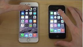 Official iOS 8.2: iPhone 6 vs. iPhone 4S - App Opening Speed Test (4K)