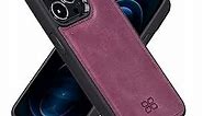 BOULETTA Phone Case with Card Holder for iPhone 13 Pro (6.1'') - Leather Back Cover for Smartphone with 2 Card Slots Purple