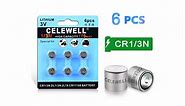 CELEWELL 6 Pack DL1/3N CR1/3N 3V Lithium Battery 170mAh