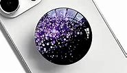 Clear Crystal Glitter Collapsible Expandiing Moblile Phone Grip Stand Holder for Smartphones and Tablets Cell Phone Accessory (Dark Night Purple)