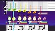 Twinkle Twinkle Little Star - Colorful Boomwhacker Sheet Music Karaoke for Kids
