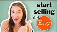 START SELLING ON ETSY in 5 easy steps 💰 (Etsy shop for beginners tutorial 2024)