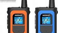 Walkie Talkies for Adults 2 Pack, Rechargeable Long Range Walkie Talkie 2 Way Radios 22 Channels VOX Scan LCD Display with Li-ion Battery Type-C Cable for Gift Family Camping Hiking