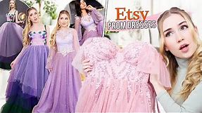 TRYING ON ETSY PROM DRESSES !! * most beautiful dresses ever *