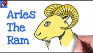 How to Draw Aries The Ram - Zodiac - Real Easy