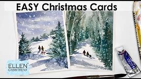 EASY Watercolor Christmas Cards