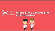 Micro Sim zu Nano Sim Karte zuschneiden mit Schablone | SIM-Karte-gratis.de