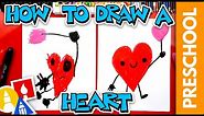 How To Draw A Cute Valentine's Heart - Preschool