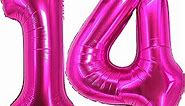 Jonhamwelbor 14 Balloon Numbers Hot Pink 41 Large Big Giant Foil Number Balloons 40 inches 41st 14th Birthday Balloons for Girls Women
