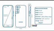 Samsung Galaxy S22 Size, Measurements & Dimension Illustration