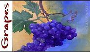 Learn to paint plump Realistic Grapes in acrylic