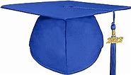 GradPlaza Adult Unisex Exquisite Matte Graduation Cap with Tassel 2022 Royal Blue