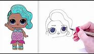 How to Draw Merbaby LOL Doll | LOL Surprise Doll Drawing Easy | Glitter Series LOL Doll Mermaid