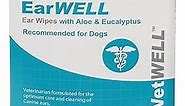 Dog Ear Wipes - Otic Cleaning Wipes for Infections and Controlling Ear Infections and Ear Odor in Pets - EarWELL by VetWELL - 100 Count