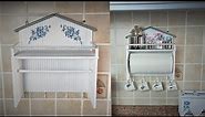 A USEFUL IDEA - Shelf , Paper Towel Holder and Cup Hanger - Kitchen decor