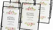 Koyal Wholesale Pressed Glass Floating Photo Frames 5x7 Frame, Black 8-Pack Floating Frame with Stands Use Horizontal or Vertical, Bulk Floating Picture Frames 5x7, See Through Pressed Flower Frame