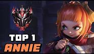 Wild Rift Annie Lunar Beast - Top 1 Annie Gameplay Grandmaster Ranked | Season 11