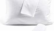 Zippered Pillow Protectors Cover Case (Standard, 20x26) (4-Pack) - Soft Comfortable Sateen 100% Long-Staple Cotton- Quiet and Breathable Bed Pillowcase