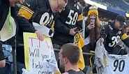 T.J. Watt just did a baby gender reveal for these Steelers fans 🥹 #steelers #nfl