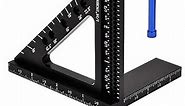 GOINGMAKE Carpenter Square 3D Multi Angle Measuring Ruler Hole Position Scribing Ruler Precision 45 and 90 Degree Woodworking Square Small Framing Square Tool with Angle Position Pin for Carpentry