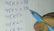 45x1=45 | 45 Times Table - Learn Table of 45