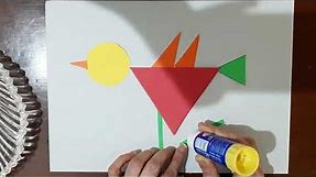 Pattern with Shapes: Cut and Paste activity| Craft for Kids | Making a bird