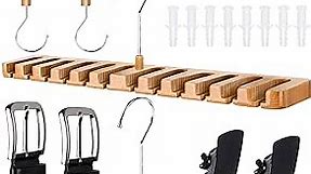 2 Pack Belt Hanger for Closet 2 in 1 Wooden Belt Organizer Wall Mount Belt Holder Storage Belt Rack Display Tie Rack Hooks with Through-The-Wall Nails/360°Swivel Hook Belt Holder for Closet Wall Door
