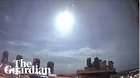 Security cameras capture bright flash in sky over Kyiv