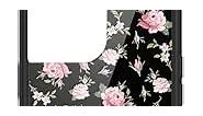 Wildflower Cases - Black & Pink Floral Case, Compatible with Apple iPhone 13 Pro Max | Vintage, Black, Pink, Trendy, Cute - Protective Black Bumper, 4ft Drop Test Certified, Women Owned Small Business
