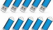RAOYI 10 Pack 16G USB Flash Drive USB 2.0 Memory Stick Bulk Memory Stick Thumb Drive Pen Drive Jump Drive-Blue