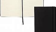 Samsill Large Hardcover Notebook, 240 Lined Notebook Pages, Black, 7.5 x 10 Inch