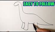 How to draw a brontosaurus dinosaur | EASY WAY