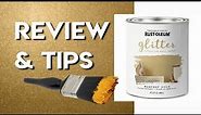 Rustoleum Glitter Paint Harvest Gold | How Well Does It Work? | Glitter Wall Demonstration (& Tips!)