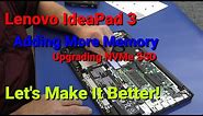 How To Upgrade SSD & Memory Lenovo Ideapad 3 15.6 Laptop.