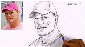 Drawing of Jonh Cena Drawing Easy WWE, How to draw Realistic Face Pencil Sketches