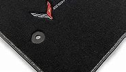 Lloyd Mats Heavy Duty Premium Black and White Vinyl Binding Carpeted Floor Mats for Corvette C8 2020-ON Coupe & Convertible (Charcoal, 2PC (Combo Logo) - Carbon Corvette)