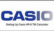 Setting up and loading paper on a Casio HR8-TM calculator