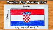 How to draw croatia flag easy step / Croatia flag drawing