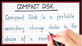 What is compact disc | Definition of compact disc | Types of compact disc | Full form CD