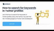 How to search for keywords in Twitter profiles #twitter #search #keywords